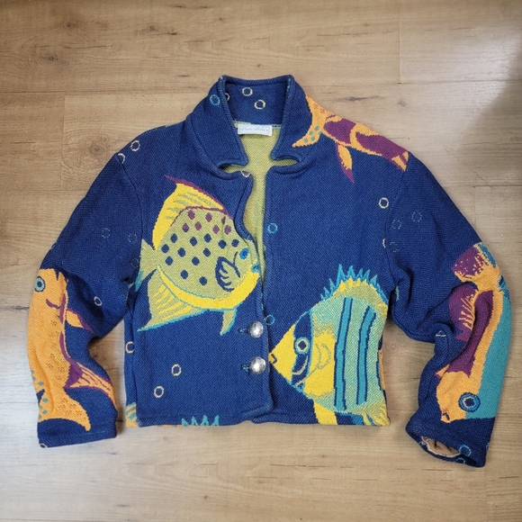 Paco Soler Jackets & Blazers - Paco Soler Vintage Fish Jacket